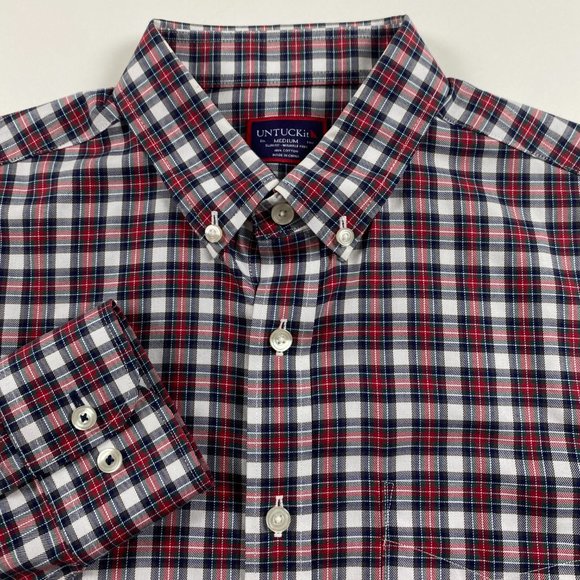 UNTUCKit Other - NWOT UNTUCKit Slim Fit Wrinkle Button Down Shirt Mens Medium Plaid Twill Check